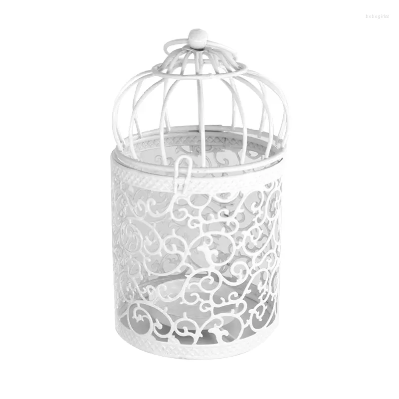 Candle Holders C90D Hollow Holder Candlestick Tealight Hanging Lantern Bird Cage Vintage Wrought