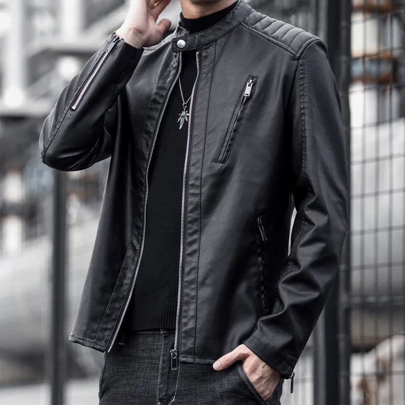 Amazon.com: JEsilunmaMY Spring Fall Leather Jackets for Men