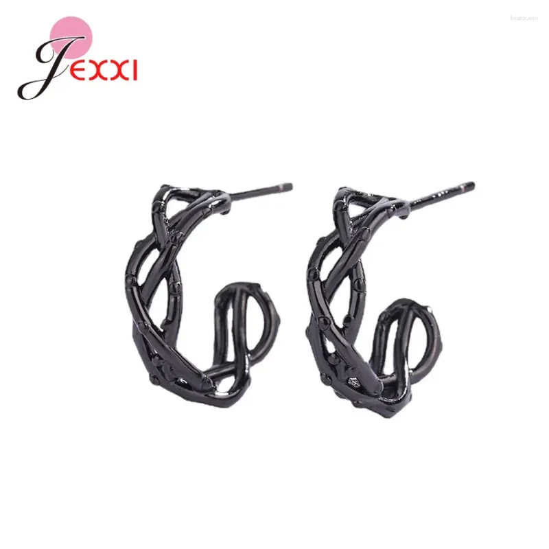 Boucles d'oreilles Stud Fashion Twist Twiste inhabituelle 925 Bijoux en argent sterling pour femmes Girl Birthday Gift Brincos