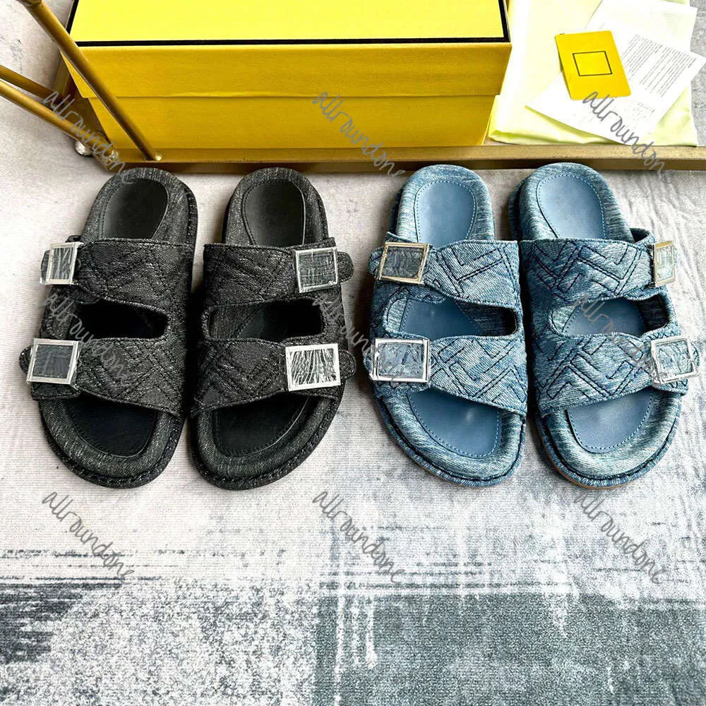 Känn dig blå denim Slides ff lyxmärke