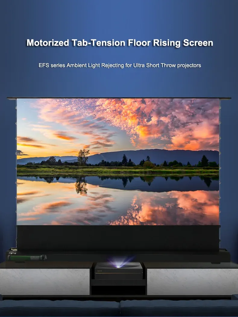 Hot Selling 100 Inch Luxury ALR Motorized Floor Rising Projector Screen ...