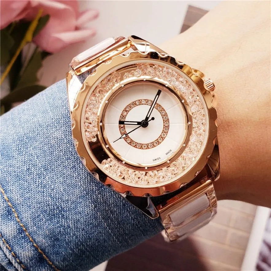 TOP Brand Watches Women girl crystal style metal steel band quartz wrist watch CH322488