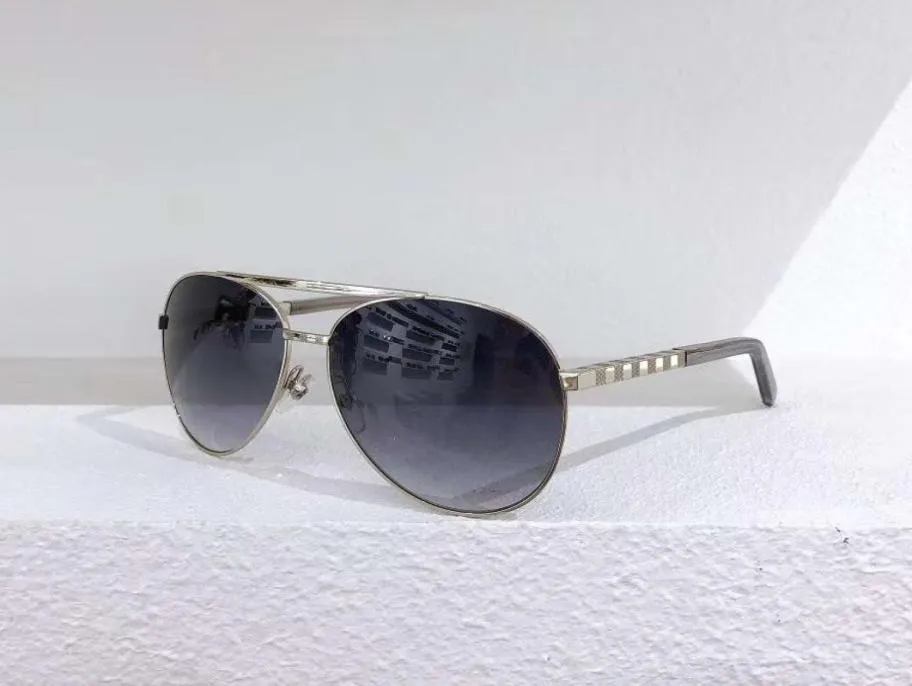 Attityd pilot solglasögon för män silver ram grå skuggade vintage solglasögon UV400 skyddsglasögon med box4867878