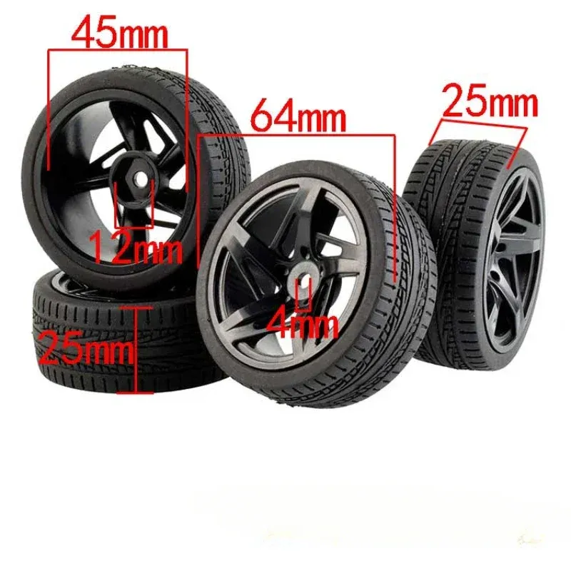 20241/10スケール64mm RCカータイヤオンロードツーリング