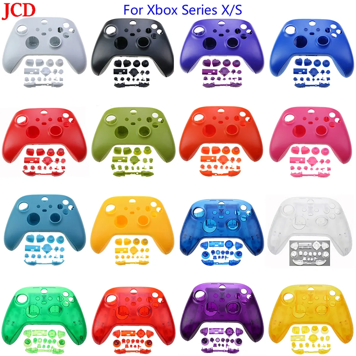 Casi JCD 1 Impostato per Xbox Series X S Controller Copertura protettiva Shell Case di shell e pulsanti set full set