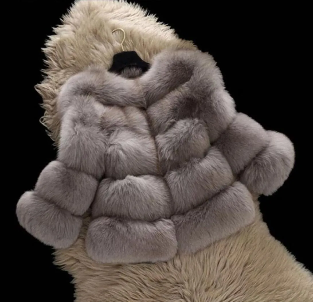 2020 Winter Girls Faux Fur Coat Elegant Baby Baby Fox Fox Fur Junds and Coats Warm Parka Kids Ofterwear Compley Girls Girls Coat643470