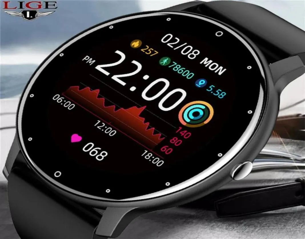Lige 2022 Ny Smart Watch Men Full Touch Screen Sport Fitness Watch IP67 Waterproof Bluetooth för Android iOS Smartwatch Men Box295985373
