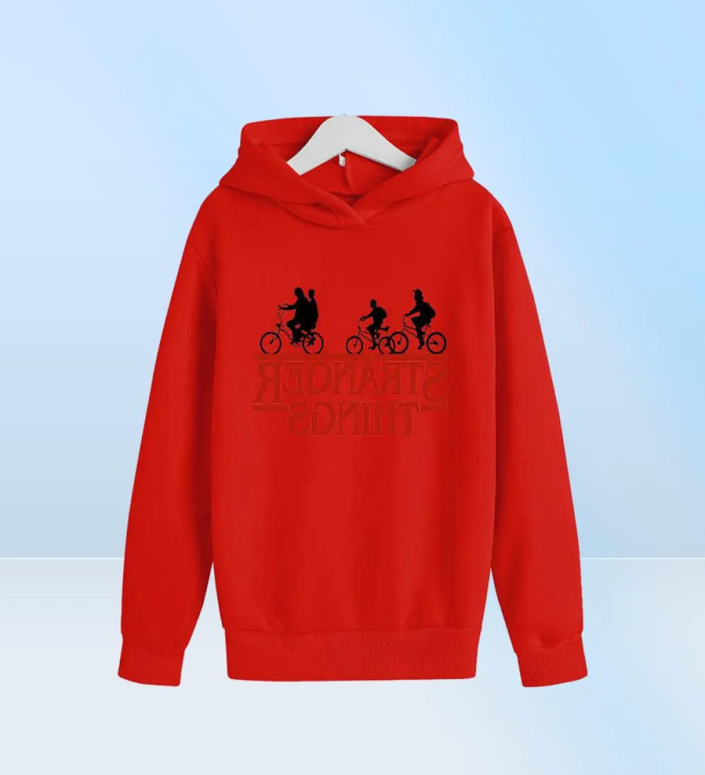 Högkvalitativ 4 till 14 år Hoodies Stranger Things Cotton 2D Print Spring Boys and Girls Hoodie Children Kläder Många färger 2201122793134