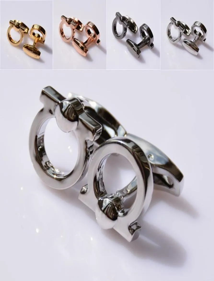 2019 New Arrival 4 Colors Mens Wedding Shirt Cufflink Jewelry Fashion Copper Metal Cuff Links Gift8240992