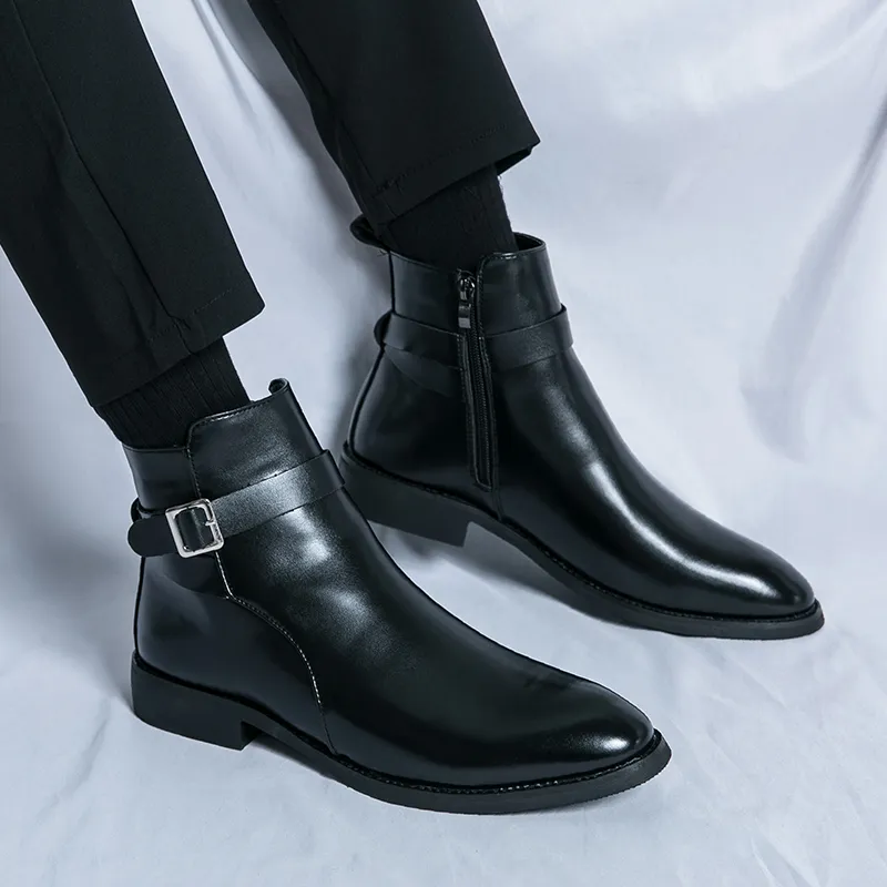 靴 real leather side zip boots zip side 靴 leather boots real