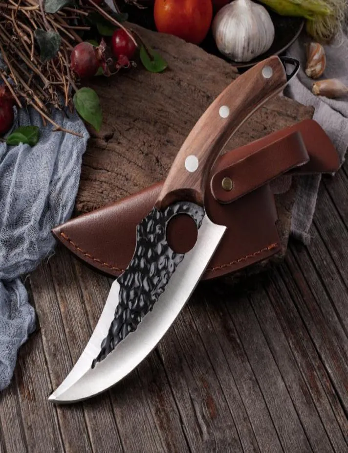 6039039 Мясовый Мясник Мясник Нож из нержавеющей стали Кованый кованый нож.