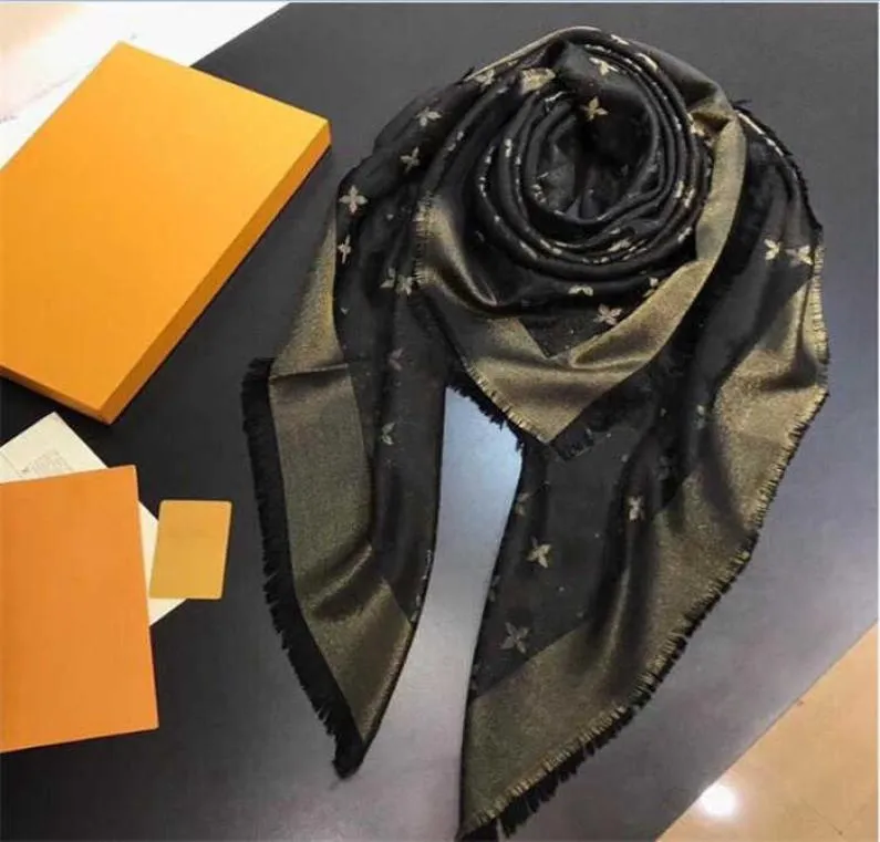 Mode pashmina ontwerper sjaalcontrole bandana dames luxe ontwerp sjaals echarpe de luxe foulard infinity sjaal gold zilver thread3938464