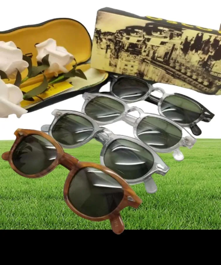 Top qualidade Johnny depp lemtosh estilo óculos de sol homens mulheres vintage redonda tonalidade de lente oceanic lente design transparente moldura sun glasse5748134