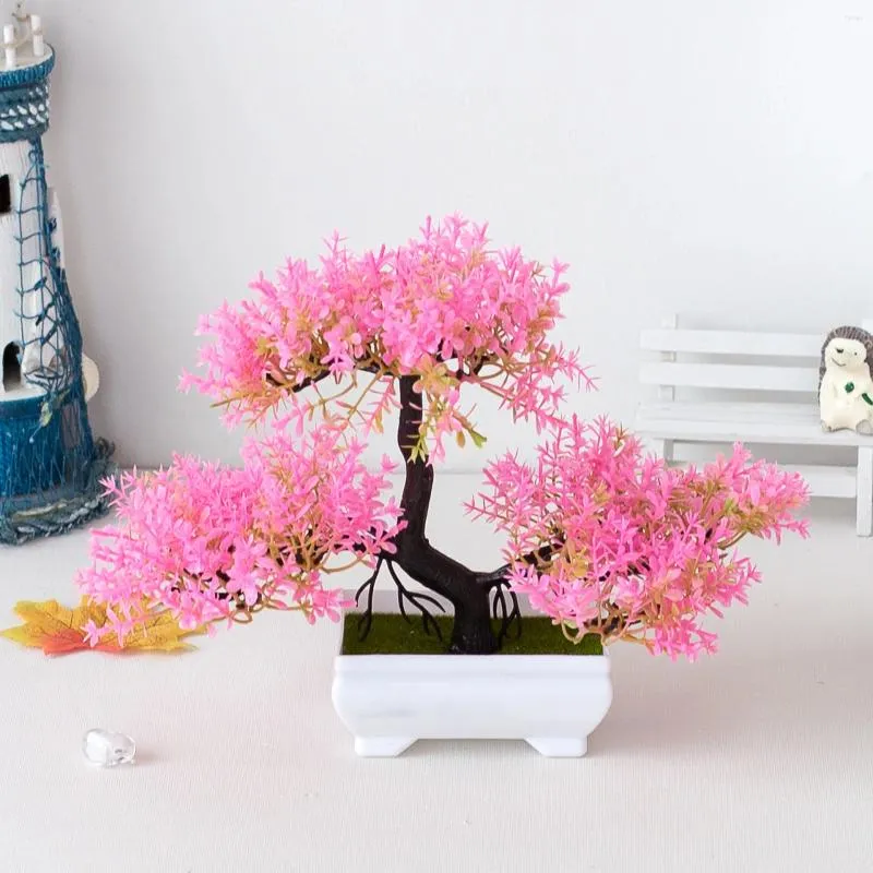 Fiori decorativi piante artificiali bonsai pino tapt finta pianta ornamenti in vaso per decorazione della sala da casa decorazione da giardino