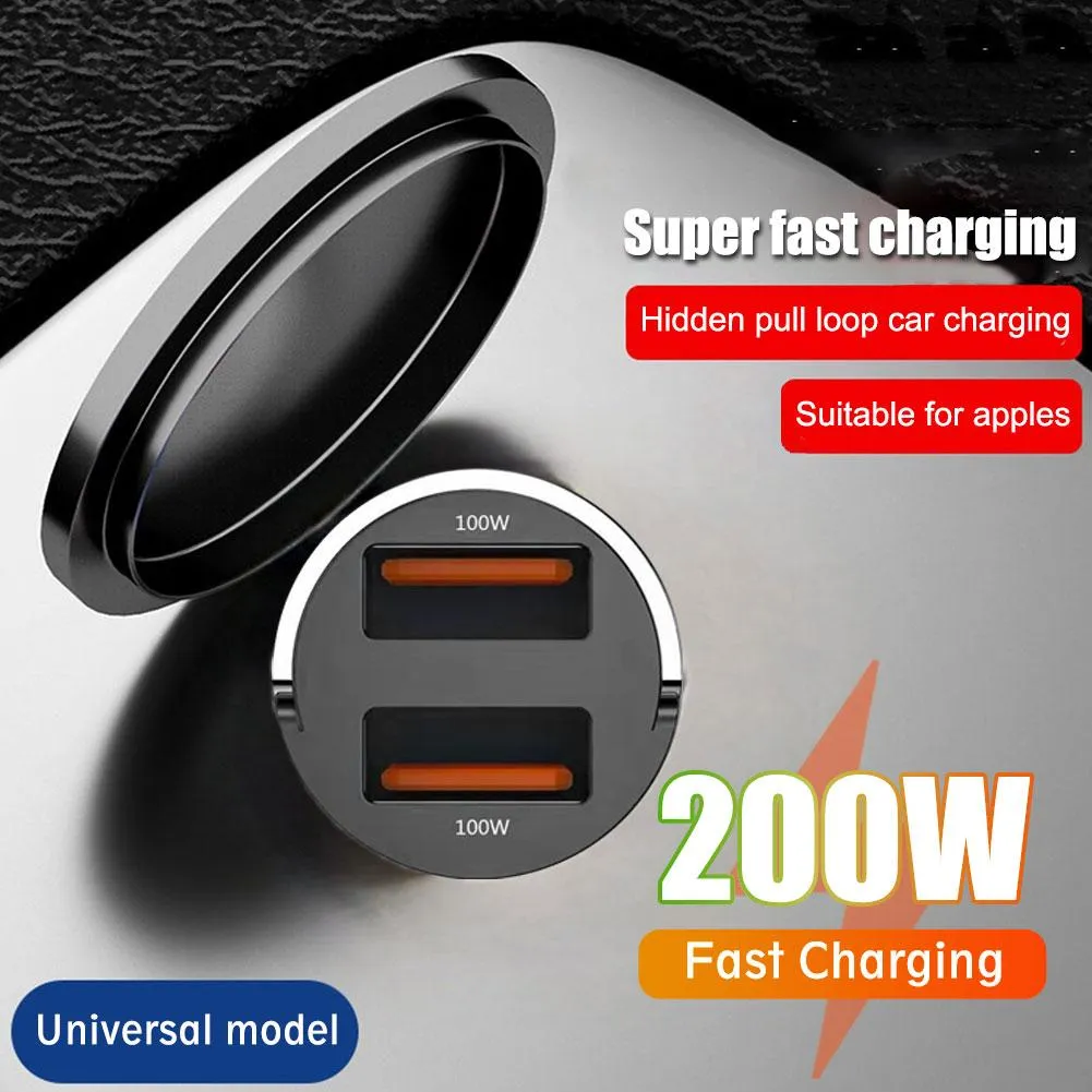 100W Fast Car Charger With Dual USB & Type C QC3.0 - Black/Gray/Silver