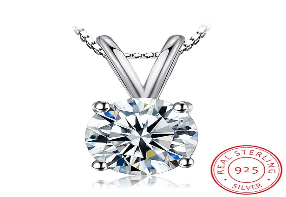 2ct Lab Diamond Solitaire Pendant Necklace 925 Sterling Silver Choker Statement Necklace Women Silver 925 Jewelry With 45cmChain502446379