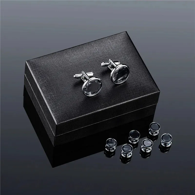 Camiseta de hombre Gematinks Studs Set Metal Garflink para hombre Regalo original Marido Joya de joyería Centro de corbata Fashion240412