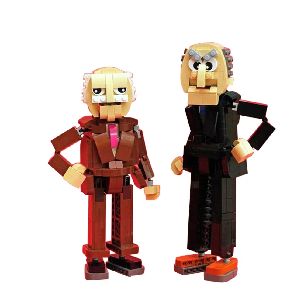 ゴブリックMoc WaldorfとStatler Bricks Vintage Muppet Showファンビルディング面白いテレビ番組WaldorfとStatler Toys Gift