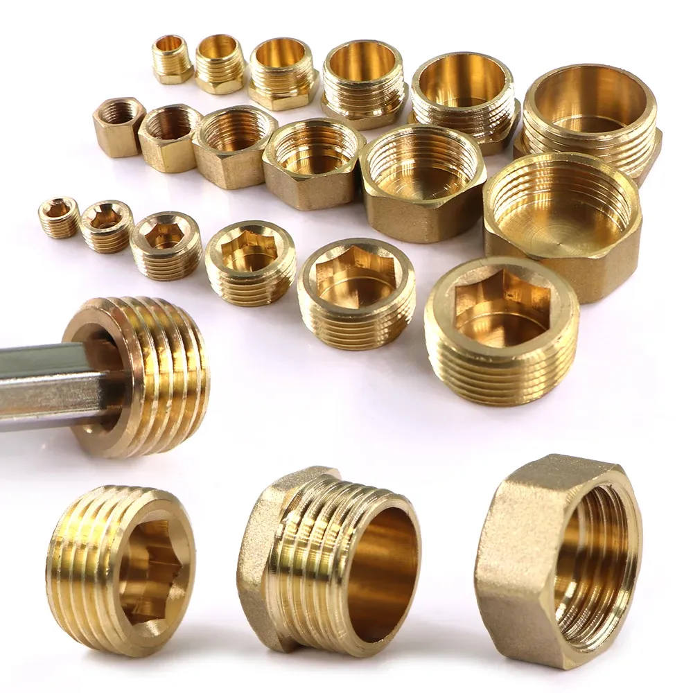 25 Pieces Brass Npt Plugs Set Male Thread Pipe Plug Set 1/8
