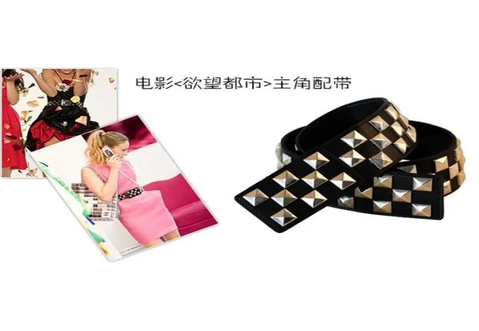 Sex and the City Sarah Jessica Parker Carrie Black Casual Wild Punk Fashion Studded Belt New X08031057388