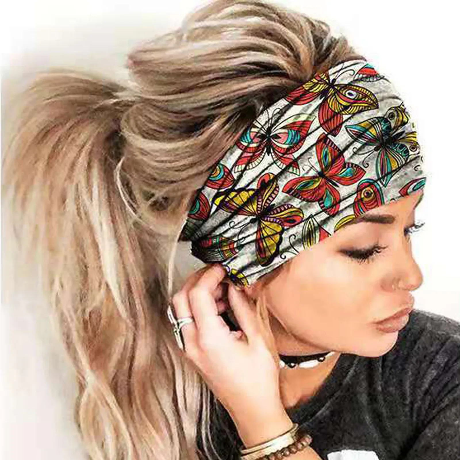 Hair Accessories Headband Wide Polyester Headwrap for Women 
