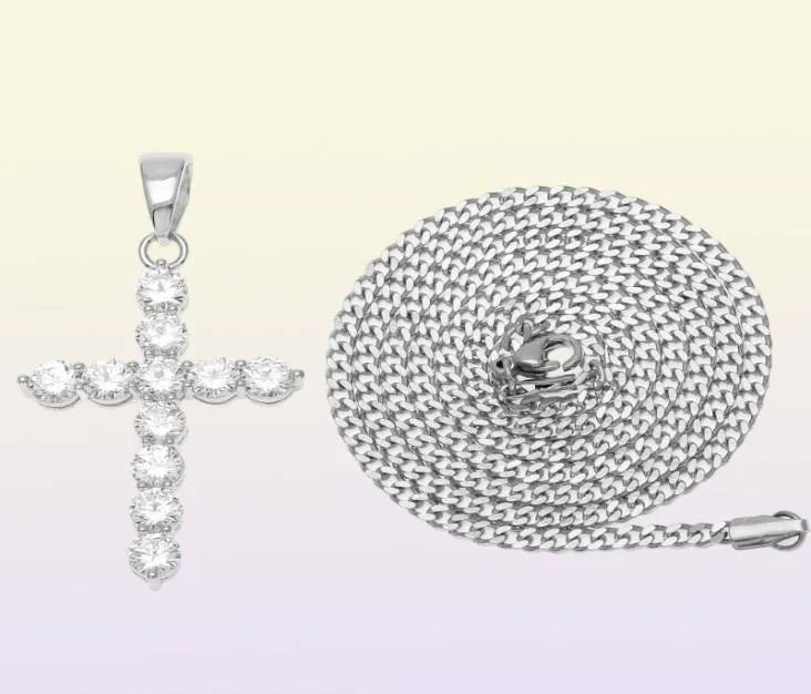 Diamond Cross ketting modeheren goud kettingen zilveren heuphop ijs uit hang kettingen sieraden5937724