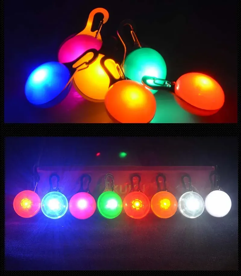 Multi Colors LED Pet Dog Collar Collars Light Tag Colorful Flashing Luminous Supplies Glow Safety Xmas Pendant
