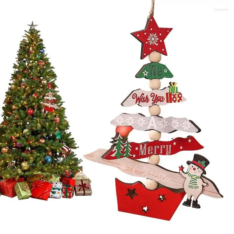 Depolama Çantaları Noel Ağacı Noel Baba Ren Geyiği Ahşap Süsleme Pencereleri Kapalı Ev ve Açık