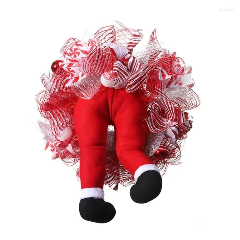 Fiori decorativi H55A Gambe Elfo Gueve Decorazione dell'albero di Natale Decorazioni per porte peluche per ornamenti sospesi in casa