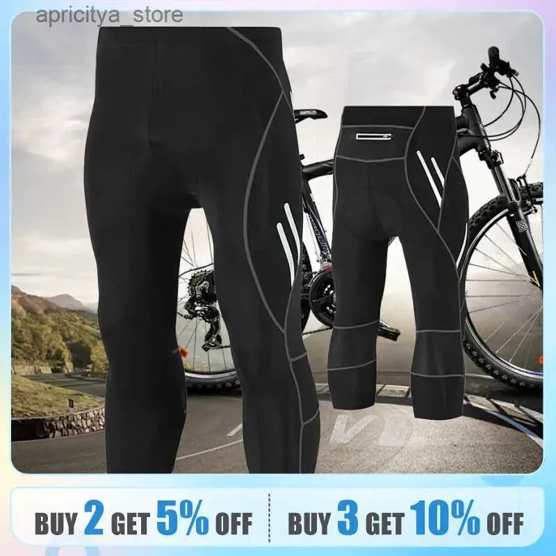 Cycling Shorts Men Cycling Cropped Pants Moisture Wicking Breathab Gel Padded Bike Active Wear Sweatpants L48