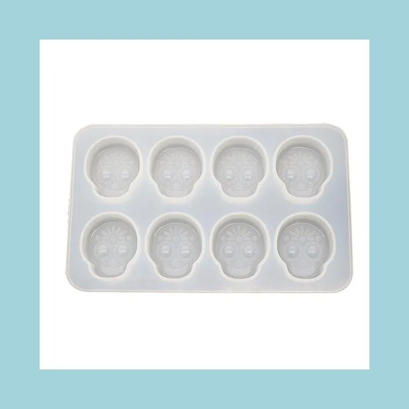 Moldes sile 8 cavidade skl resina molde semi -transparente flexível polímero diy argila epóxi mod jóias pingente fazendo ferramentas de entrega de queda equ dhpex