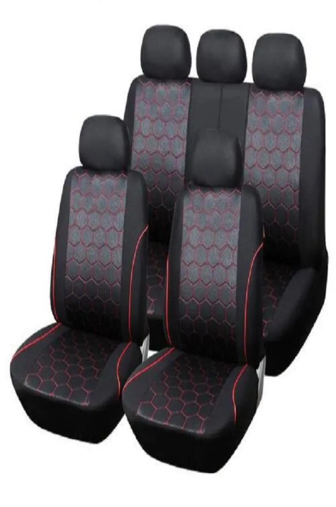 9pcSset Seat Seat Cover Sets Universal Fit Ajustement Dostachable Les appuie-tête détachable seulement 5 sièges SUV berlines Frontback Seat Elastic Breathable Fashion6279781