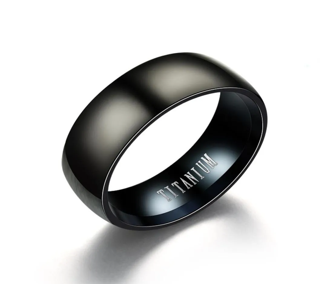 Mode Black Titanium Anneau Men039s Matte fini Classic Engagement Bijoux Bague de mariage Male Anneau de mariage 20188762945