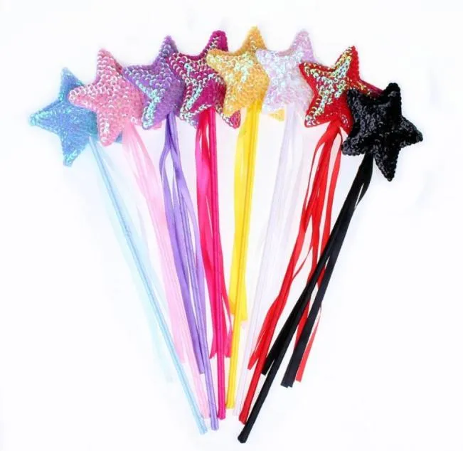 Halloween Children039s Day Sequins Magic Wand Pentagram Party Masquerade Handcuffs Angel Stick Magic Wand Star Fairy Stick 7587531