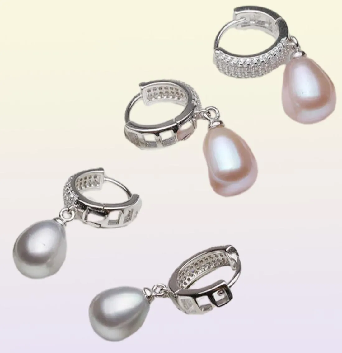 Vraies boucles d'oreilles en eau douce pour femmes925 Silver Fine Bijoux Girls Natural Pearls Mariage TRENDY Blanc 2106184285052