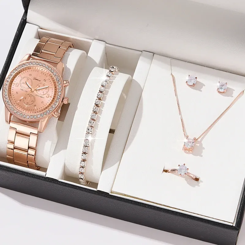 Luxury Rhinestone Watch Jewelry Gift Set for Women