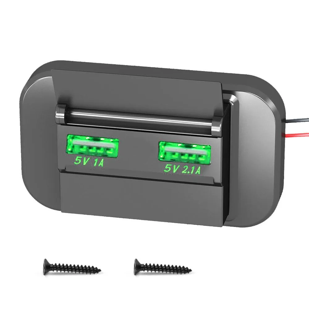 Dual USB Car Charger Socket 5V Dual USB Ports Adapter 12V/24V Power ...