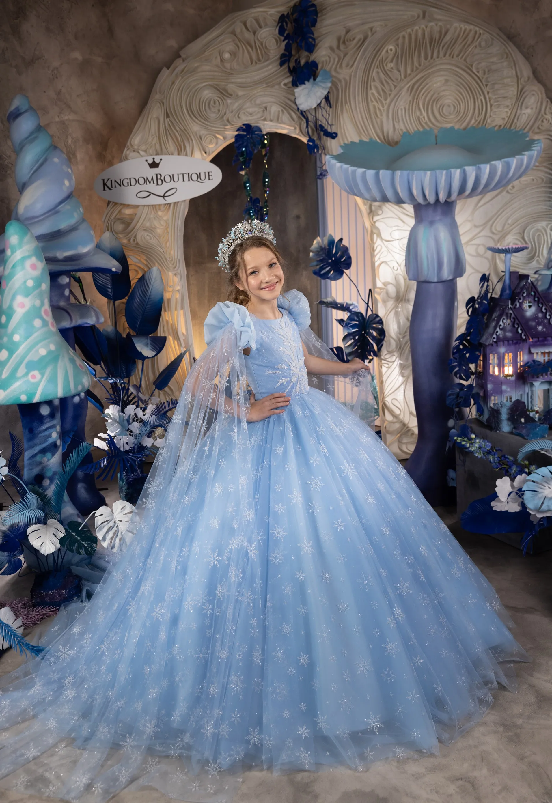 2022 birthday dress Elegant Princess Dress with Bows Flower Girl Dresses Party Gown Formal –  Avadress main image 0