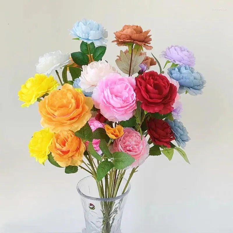 Dekorativa blommor Silk Rose Single Bouquet Simulation Home Decoration Wedding Table and Accessories Artificial 65 8cm