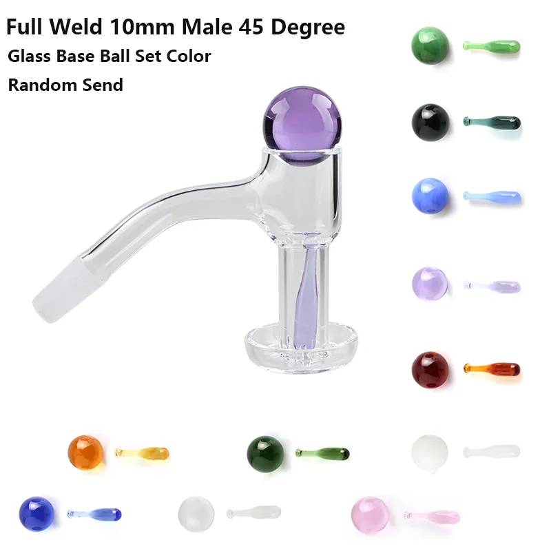 Four Styles Fully Welded Flat Top terp slurper set with Glass Marble Screw Kit 10mm 14mm Joint Seamless Welded Bevel Rig for Bong Dab Rig