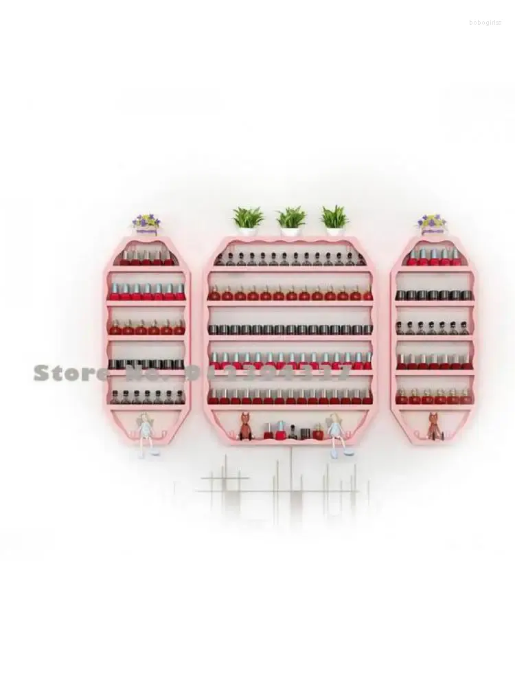 Decorative Plates Nail Art Shelf Display Rack Polish Wall Hanging Cosmetics Cabinet