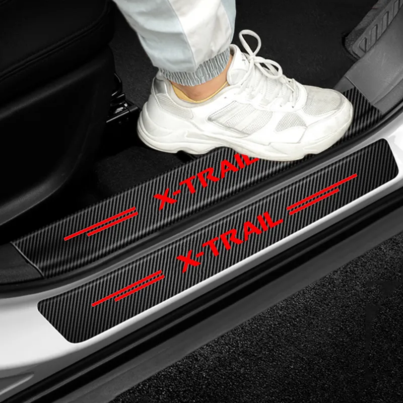 Auto Door Trunk Sill Threshold Protective Strip Tape Stickers Decals for Nissan X-trail Emblem XTrail T30 T31 T32 Interior