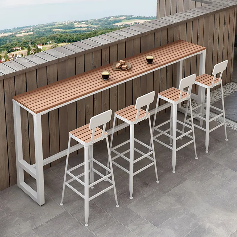 DHgate Minimalist Nordic Bar Counter Table Modern Industrial Style Dining Table Kitchen Counter Bistro Table for Home and Commercial Use Home Garden