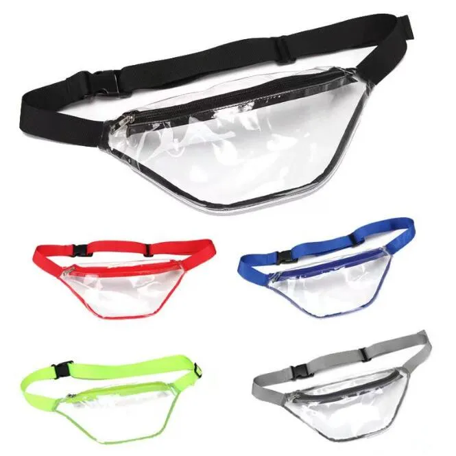 transparent pvc outdoor waist bags women men running swimming beach waist packs waterproof portable bum pack