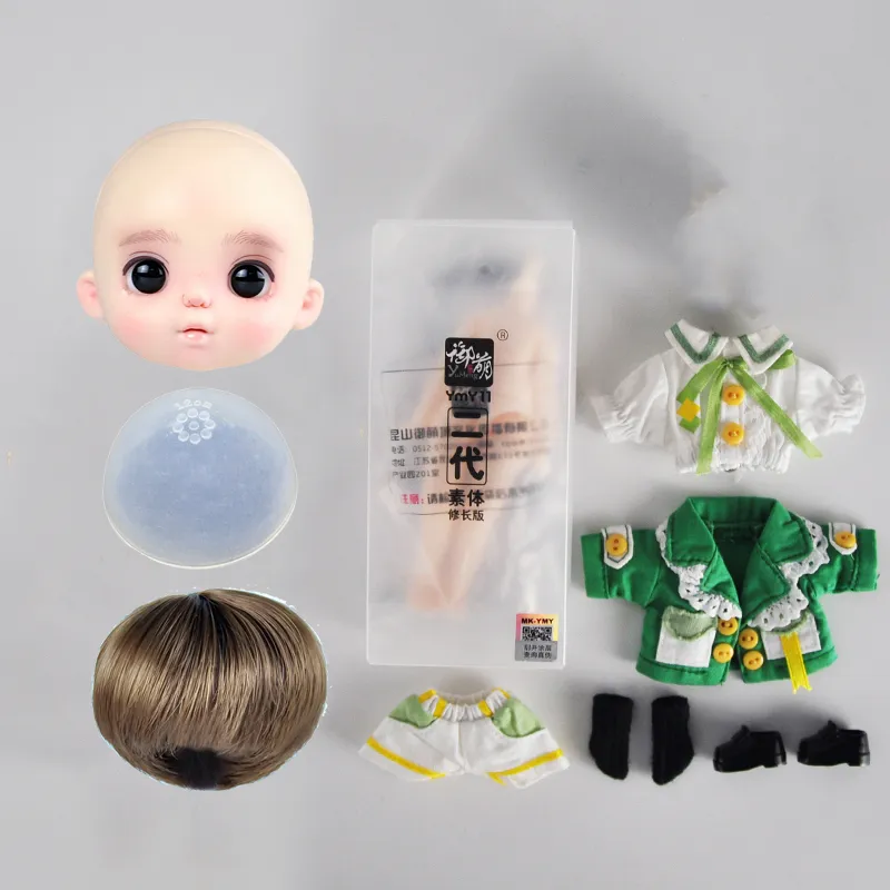 YMY OB11 Bebek Tam Set 1/12 BJD GSC Figürler Oyuncaklar Hediye Baş, Saç, Yüz, Ayakkabı, Giysiler, YMY Vücut 10cm Bebek Aksesuarları