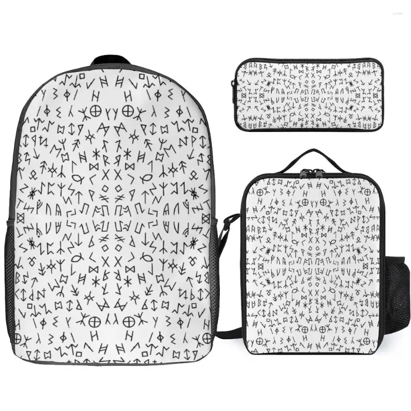 Backpack God Of War Runes 16 Secure Cosy Lunch Tote 3 In 1 Set 17 Inch Bag Pen Picnics Novelty