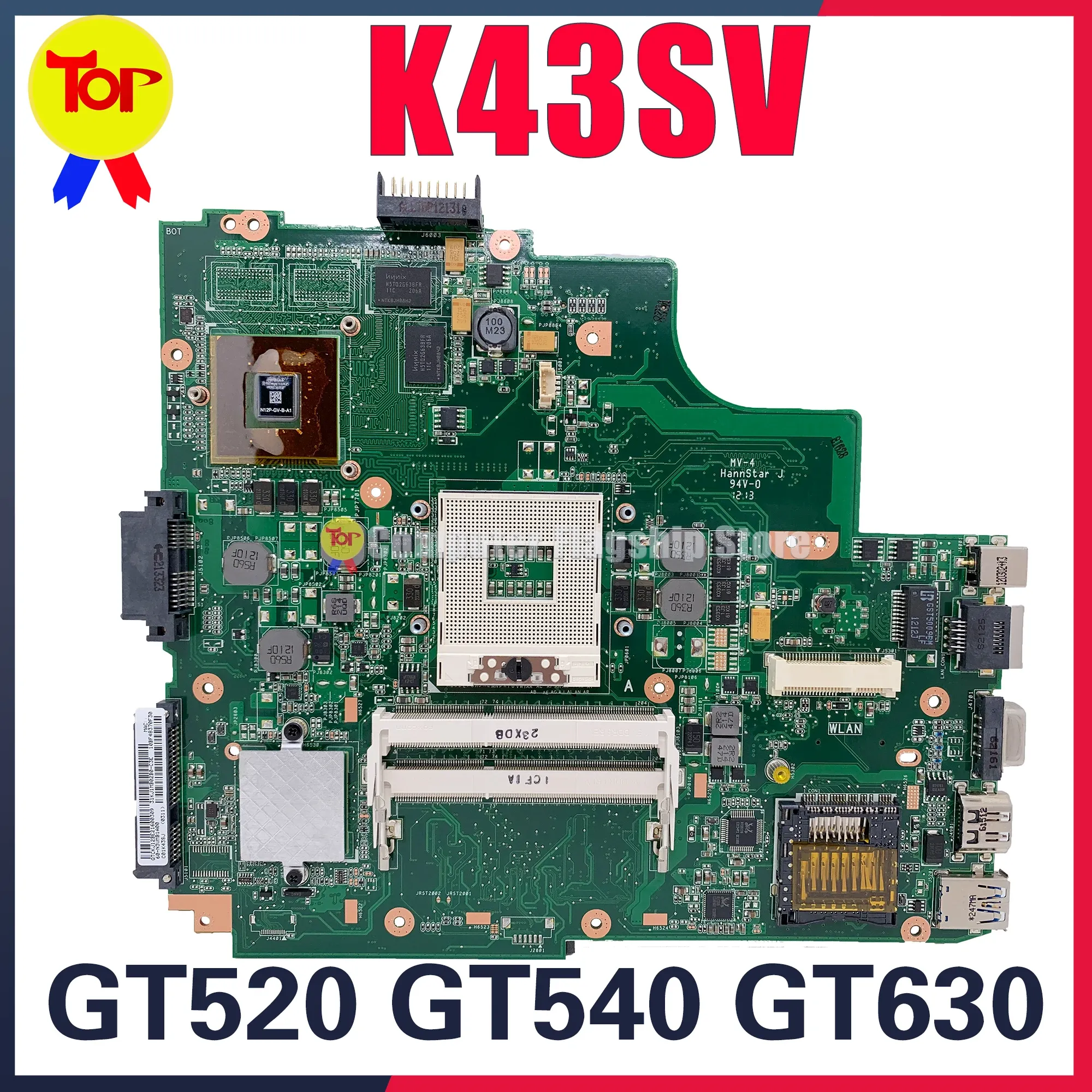 Материнская плата Kefu K43SV Материнская плата для ноутбука для Asus K43SJ K43SM K43S A43S P43SJ X43S HM65 GT520M GT540M GT630M МАЙНА