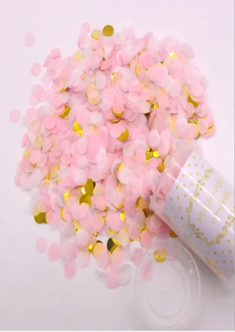 Narzędzie produkcyjne atmosfera mini okrągła konfetti dostarcza DOT Dostarki ślubne urodziny push konfetti confetti pop papier Flowe2450131