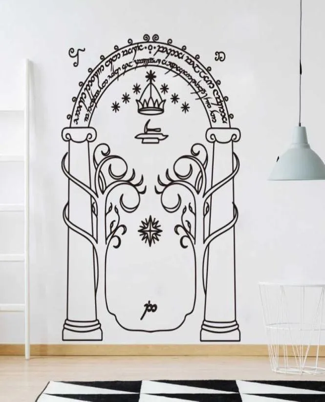 Film Wall Decal Mines de Moria Door Kids Room Decoration Nursery Interior Wall Stickers Boys Dormitory Home Decor Y747 2106154695456