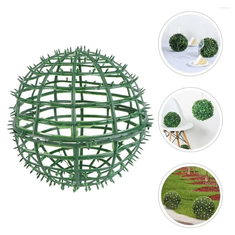 Flores decorativas Plantas de arranjo de flores Topiary Ball Frame Ball-Lower Rack Grass Plástico Ornamento